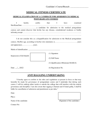 National Youth Service - Medical Examination Form All...