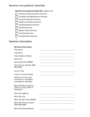 2024 Classified School Employees of the Year Application