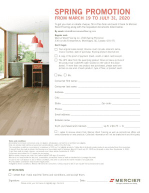 Mercier Wood Flooring Mail-in Rebate Form