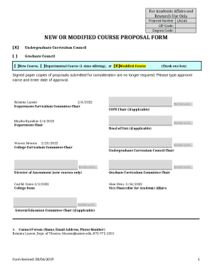 New or Modified Course Proposal Form
