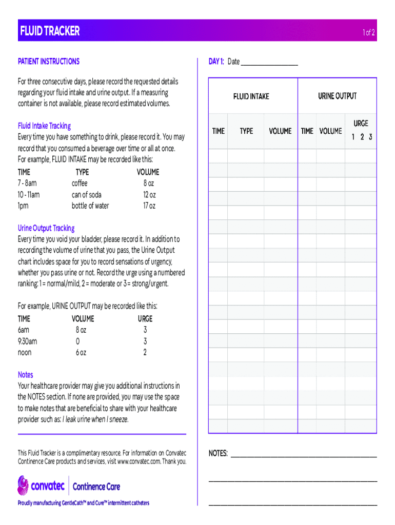 Fillable Online Patient Instructions for Fluid and Urine Monitoring Fax ...