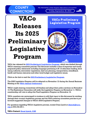VACo Releases Its 2025 Preliminary Legislative Program