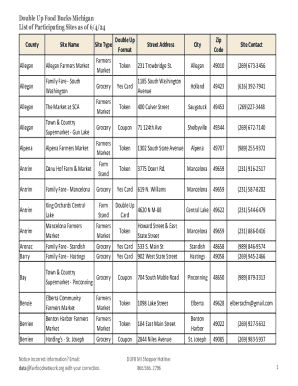 Double Up Food Bucks Michigan List of Participating Sites ...