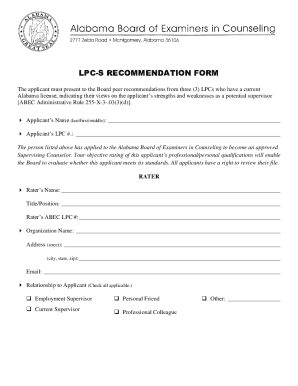 Lpc-s Recommendation Form