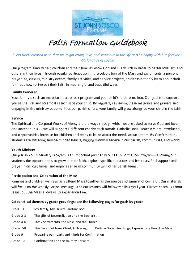 Fillable Online Faith Formation Guidebook Fax Email Print - pdfFiller