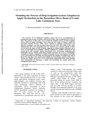 Modeling the Process of Drip Irrigation System Adoption