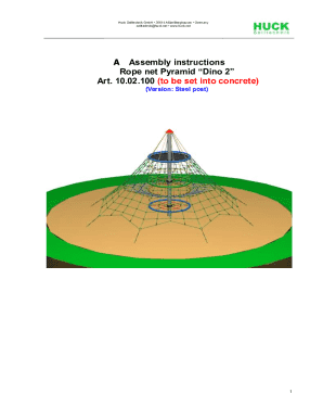 A Assembly Instructions Dino I, Rope Net Pyramid Art-No. ...