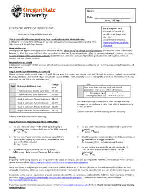 Housing Application Form