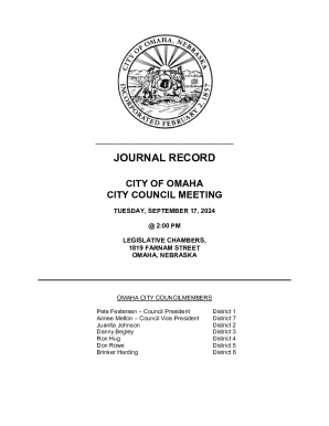Omaha City Council Meeting Journal