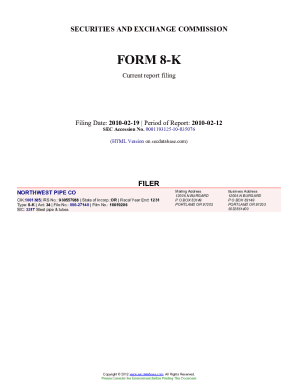 NORTHWEST PIPE CO (Form. Accession Number