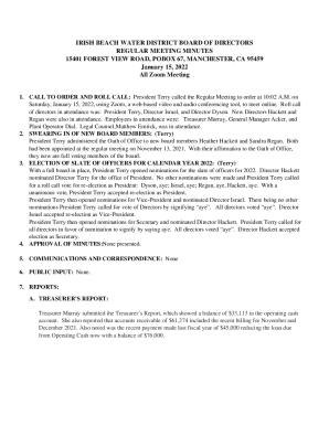 Request for Hearing filed by Irish Beach Water District