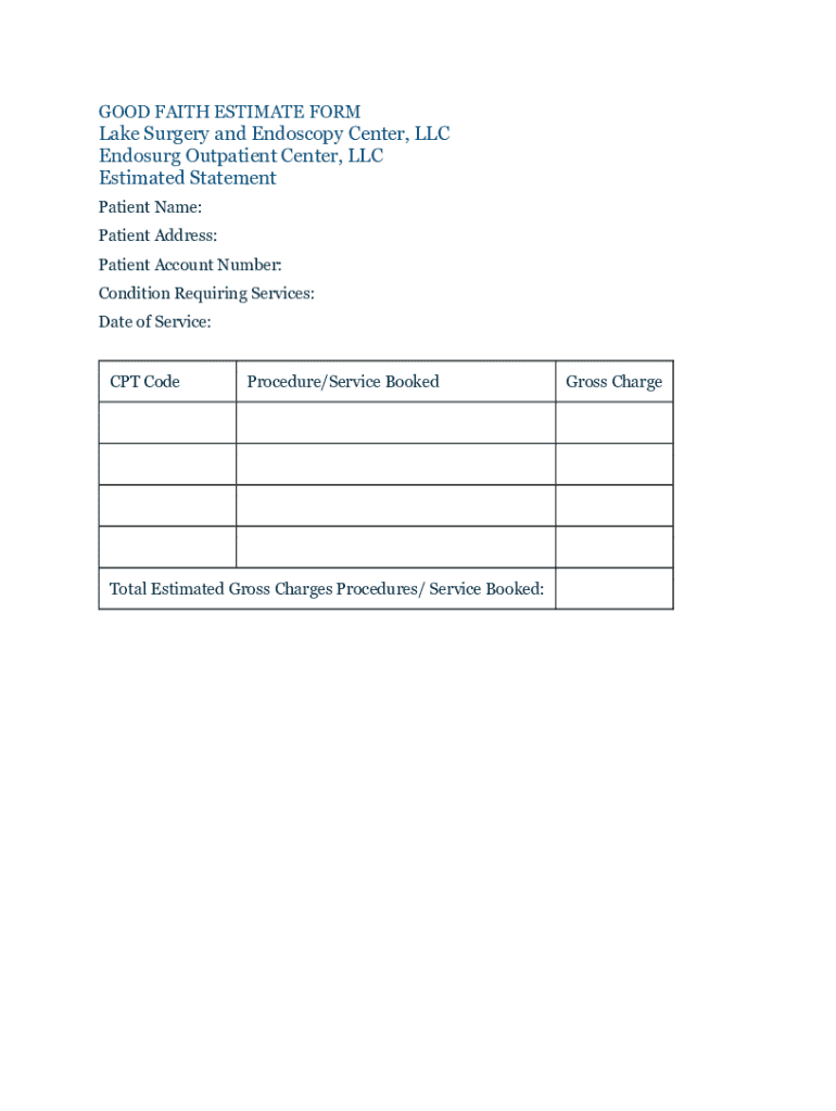 Good Faith Estimates and Surprise Medical Bills Preview on Page 1