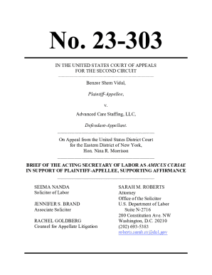 Vidal v. Advanced Care Staffing, Br. of Plaintiff-Appellee