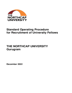 Standard Operating Procedure for Recruitment of University Fellows