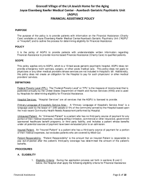 Financial Assistance Policy