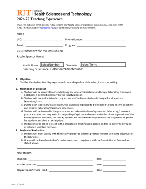 2024-25 Teaching Experience