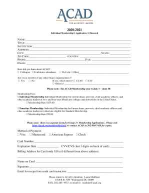 Individual Membership Application/renewal