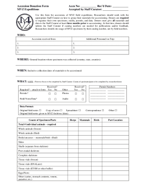Specimen Donations - MVZ Handbook