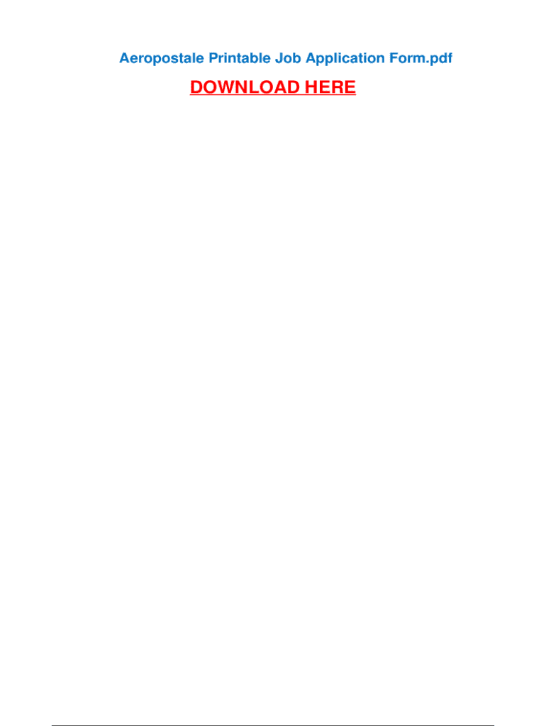 Fillable Online Aeropostale Employment Application Fax Email Print ...