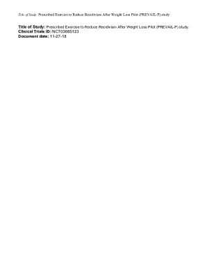 Prescribed Exercise to Reduce Recidivism After Weight Loss Pilot (prevail-p) Study