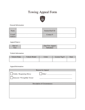 Towing Appeal Form