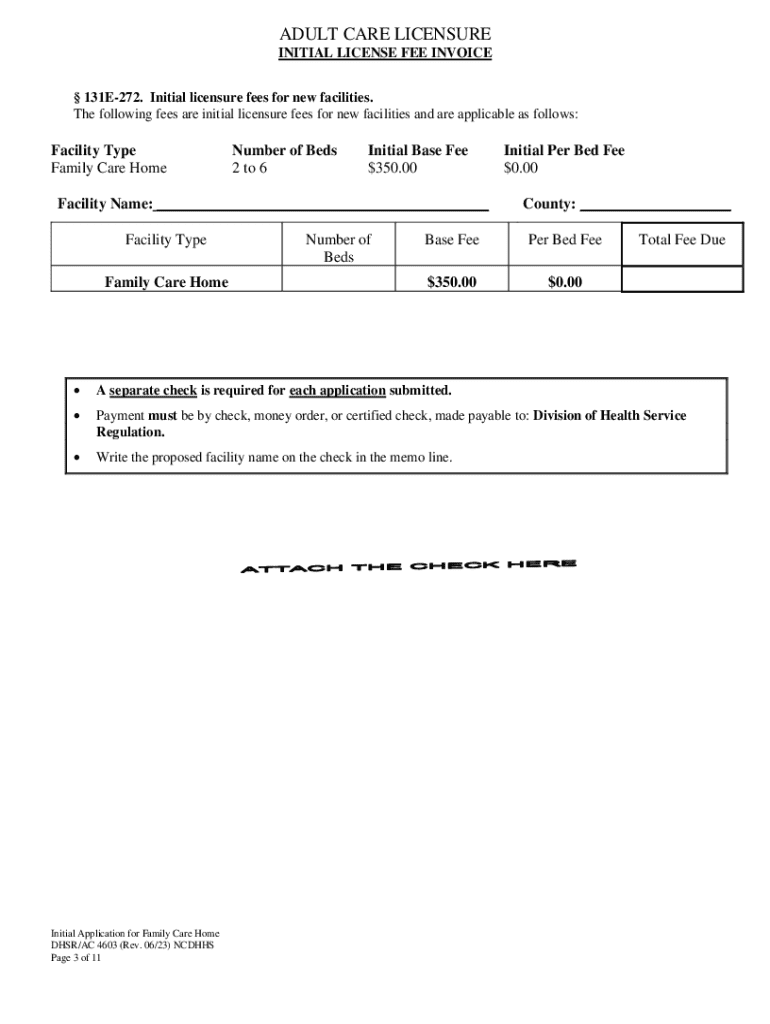initial license application for family care homes Preview on Page 1