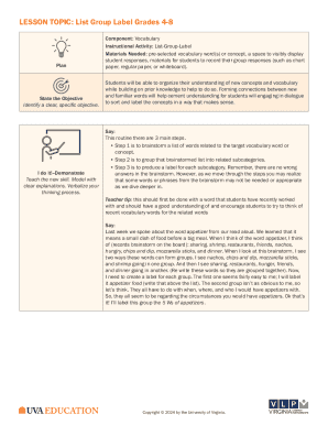 List Group Label Grades 4-8
