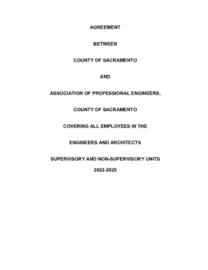 Agreement Between County of Sacramento and Association of Professional Engineers