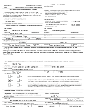Form NOAA Form 17 4 Initial Report (Form 17 4)