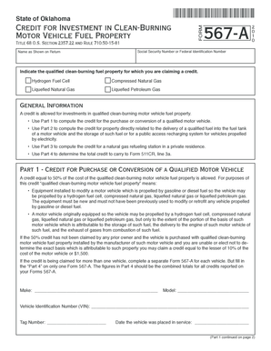 Credit for Investment in Clean-Burning Motor Vehicle Fuel Property Title 68 O - ok