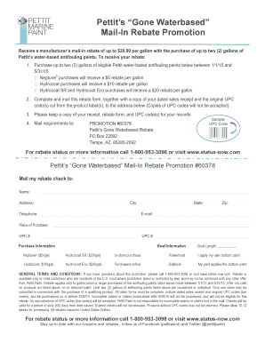Pettit Paint Mail-In Rebate Form