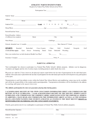 Athletic Participation Form