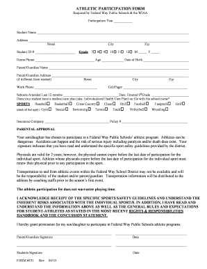 Athletic Participation Form