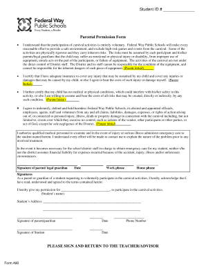 Parental Permission Form for Carnival Activities