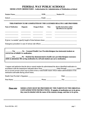 Medication Order Form