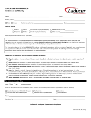 Employment Application Self-Identification Form