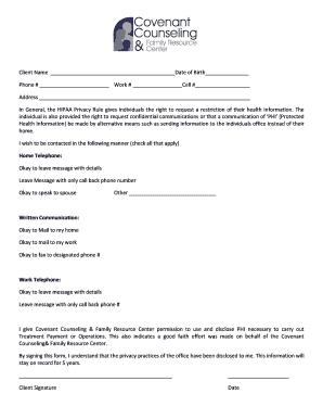 HIPAA Privacy Communication Request Form