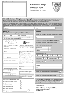 Robinson College Donation Form