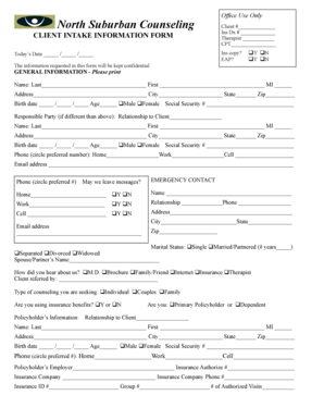 Client Intake Information Form