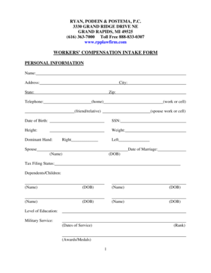 Workers' Compensation Intake Form