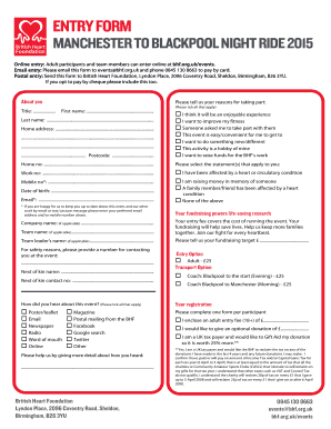 Digital event registration form template