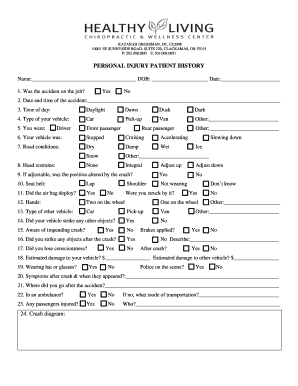 Motor Vehicle Accident Intake Form - HLC Wellness Center
