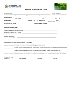 Course Registration Form