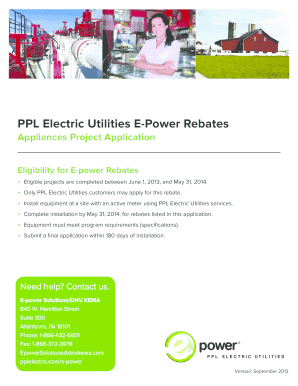 PPL Electric Utilities E-Power Rebates Application