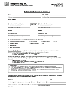 Authorization for Release of Information