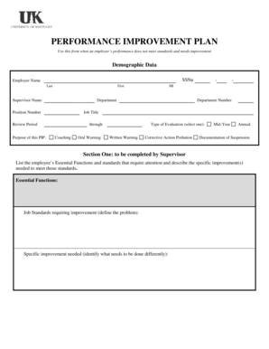 Performance Improvement Plan