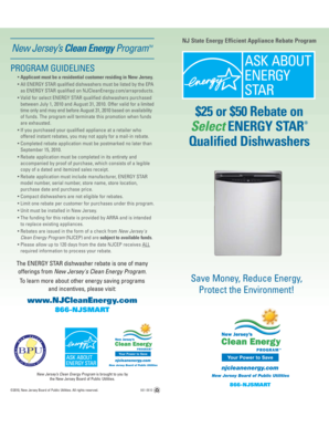 NJ Energy Efficient Dishwasher Rebate Form