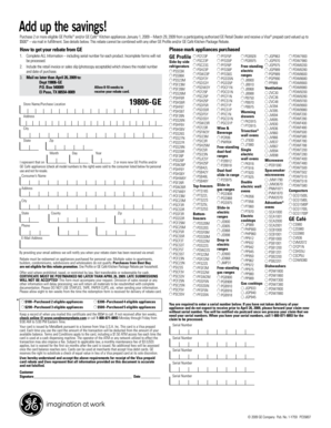 GE Appliance Rebate Form