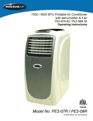 Portable Air Conditioner Operating Instructions