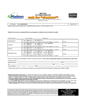 Maytag October Rebates Form